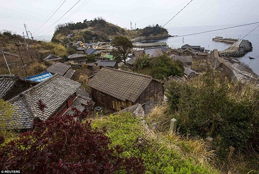 
	
	Cái nhìn tổng quan về khu làng chài trên đảo Aoshima thuộc tỉnh Ehime, miền nam Nhật Bản.